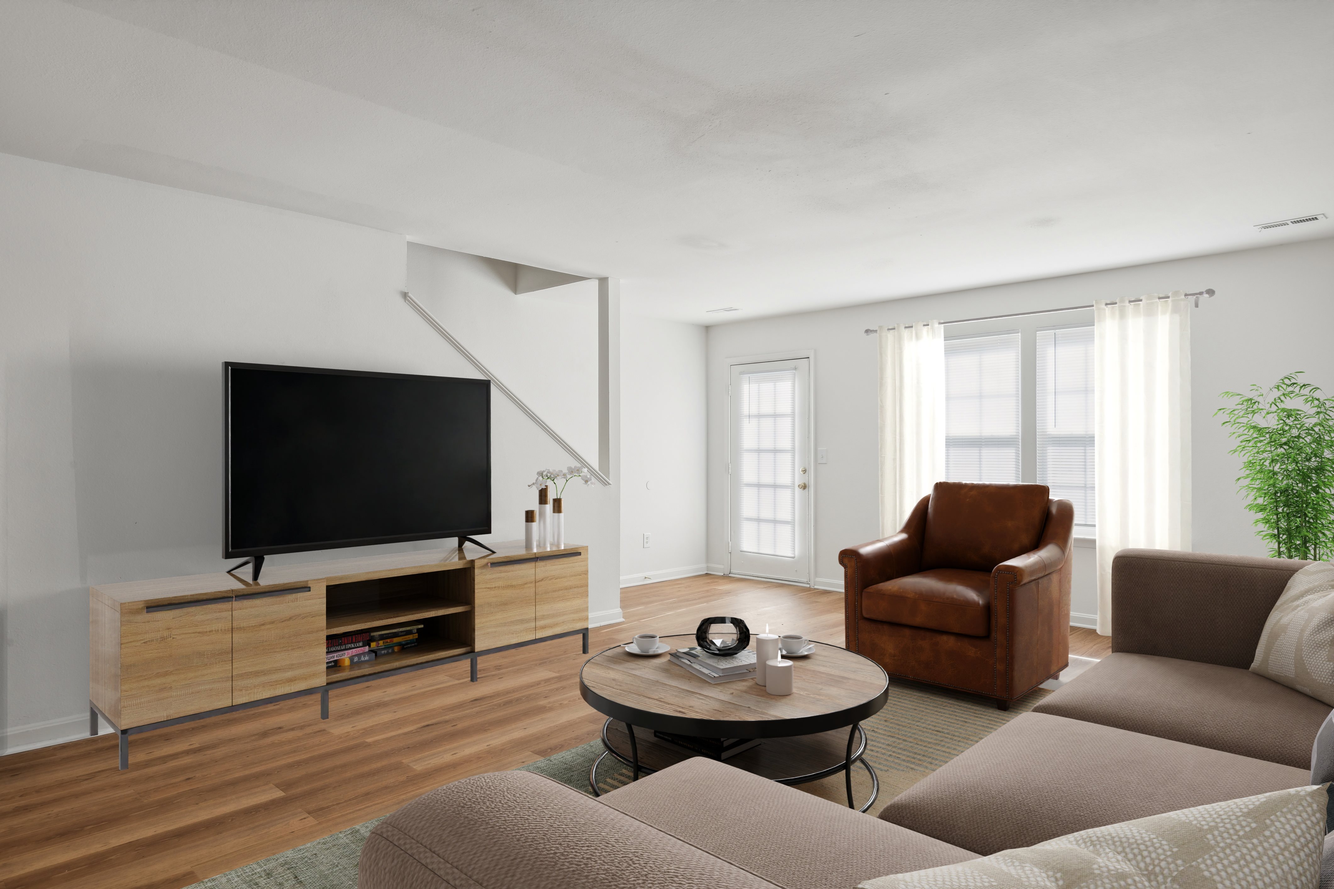 Living room lounge at Broadwater Townhomes in Chester VA